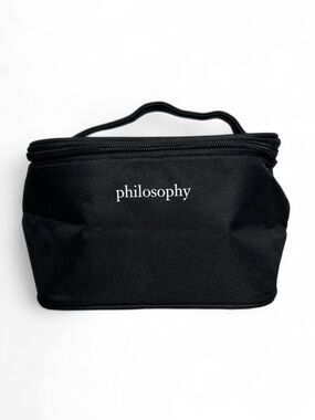 philosophy Black Canvas Women’s Cosmetic Bag with Top Handle